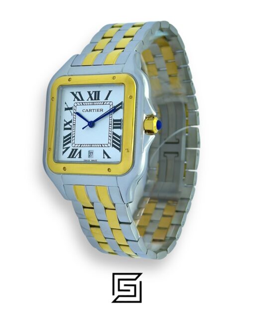 Cartier Santos 644329 Quartz White Roman Dial – Two-Tone Steel Silver x  Gold 42mm
