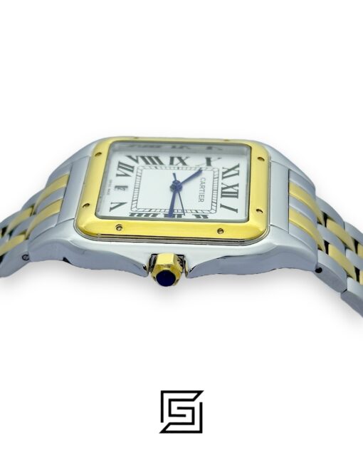 Alternative view of Cartier Santos 644329 Quartz White Roman Dial – Two-Tone Steel Silver x  Gold 42mm