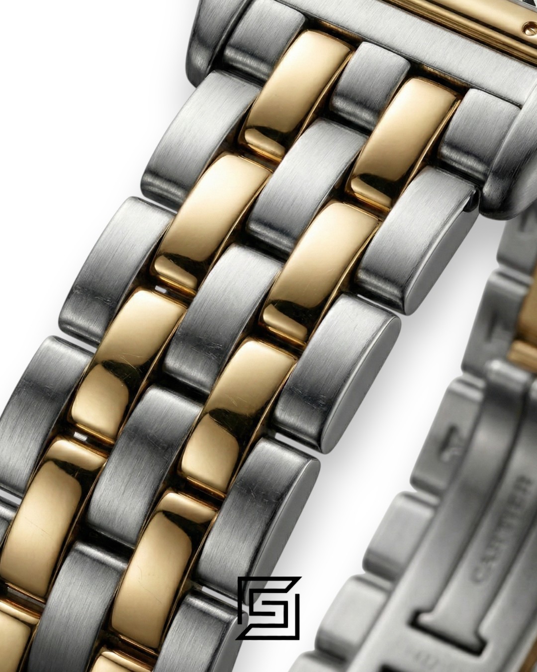 ⁦Cartier Santos 644329 Quartz White Roman Dial Two-Tone - 42mm⁩ - الصورة ⁦3⁩