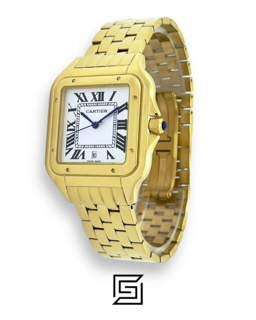 Cartier Santos 644329 Quartz White Roman Dial – Full Gold 42mm