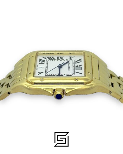 Alternative view of Cartier Santos 644329 Quartz White Roman Dial – Full Gold 42mm