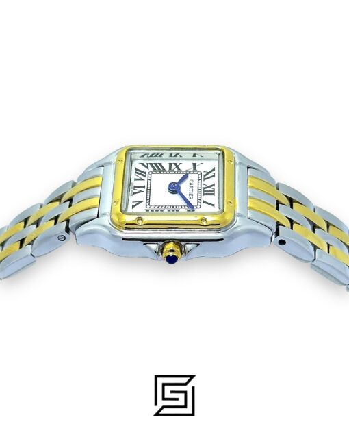 Alternative view of Cartier Santos 644329 Quartz White Roman Dial – Two-Tone Steel Silver x  Gold 25mm
