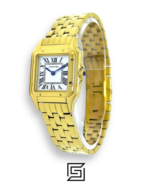 Cartier Santos 644329 Quartz White Roman Dial – Full Gold 30mm