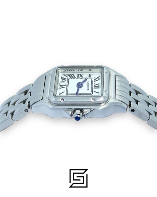 Alternative view of Cartier Santos 644329 Quartz White Roman Dial – Stainless Steel 25mm