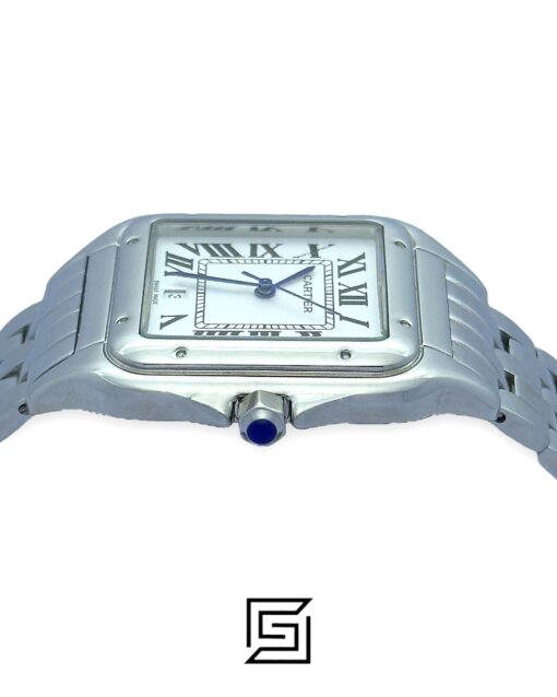 Alternative view of Cartier Santos 644329 Quartz White Roman Dial – Stainless Steel 30mm