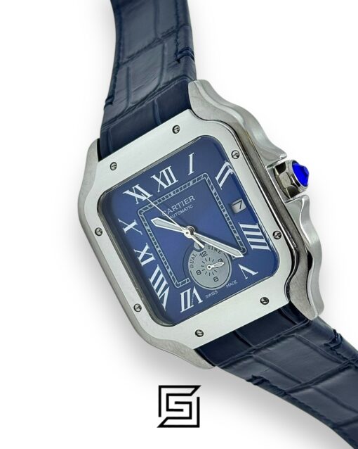 Cartier Santos 3241983 Automatic Blue Roman Dial – Blue Leather Strap