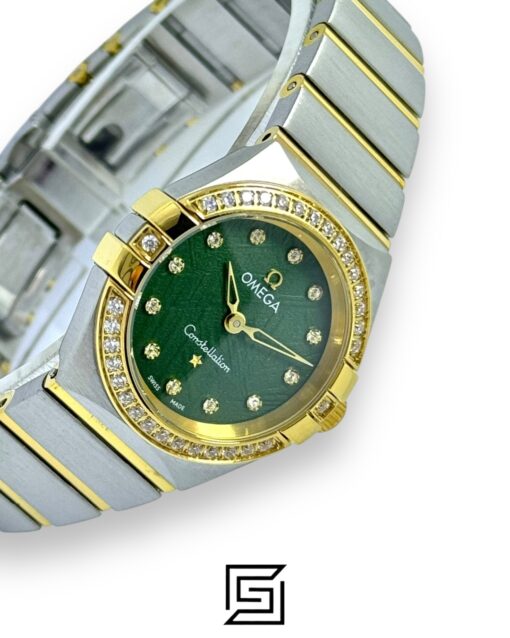 Alternative view of Omega Constellation Green Dial Diamond Bezel Haf Gold Ladies’ Watch