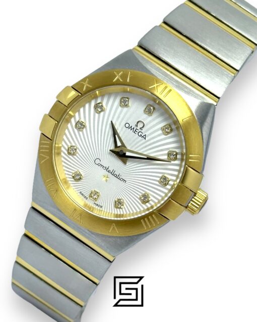 Alternative view of Omega Constellation Silver Dial with Diamond Markers  X Gold Bezel