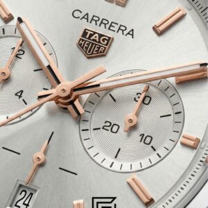 ⁦Tag Heuer Carrera Silver Dial Chronograph Brown Leather Men’s Watch⁩ - الصورة ⁦2⁩