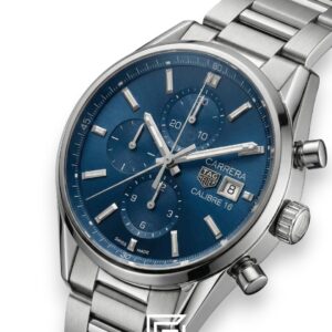 TAG Heuer Carrera Calibre 16 Blue Dial Chronograph Stainless Steel Men’s Watch - Image 2