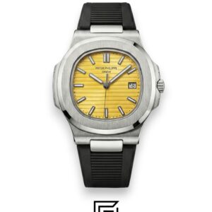 Patek Philippe Nautilus – Yellow Dial – Black Rubber Strap – Japanese Automatic - Image 1