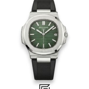 Patek Philippe Nautilus – Green Dial – Black Rubber Strap – Japanese Automatic - Image 1