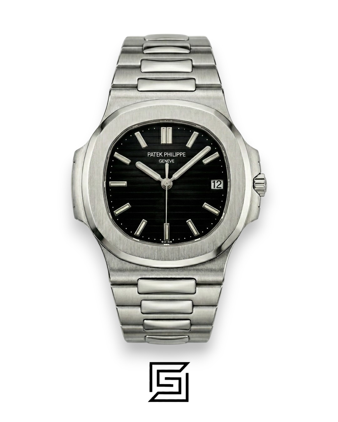 Patek Philippe Nautilus – Black Dial - Silver Stainless Steel Bracelet - Japanese Automatic - Image 1