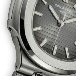 Patek Philippe Nautilus – Textured Grey Dial - Silver Stainless Steel Bracelet - Japanese Automatic - Image 2