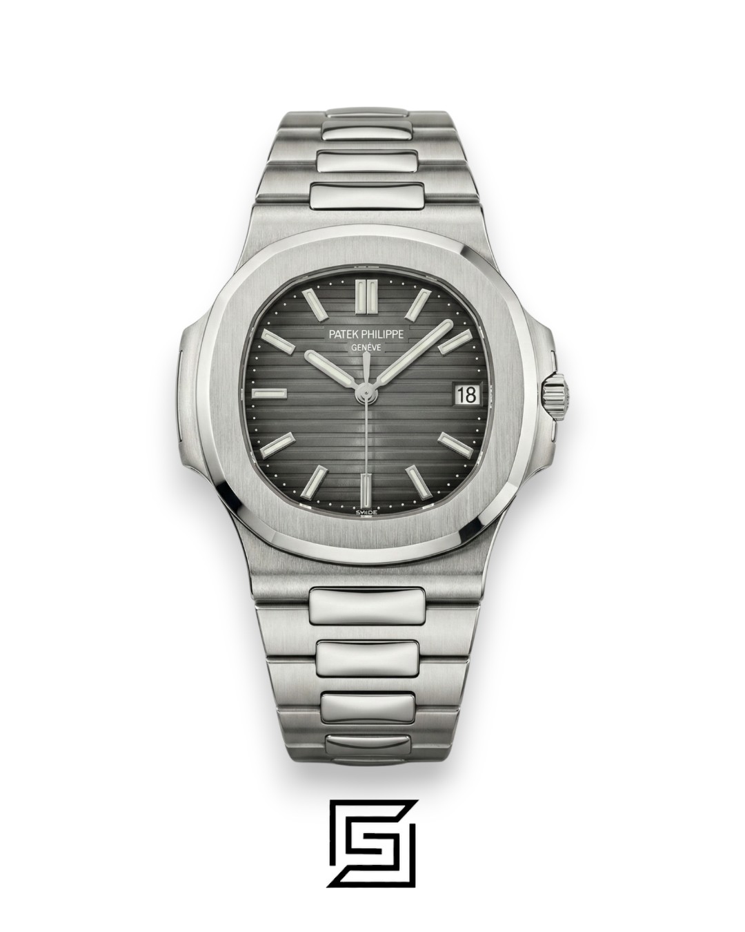 Patek Philippe Nautilus – Textured Grey Dial - Silver Stainless Steel Bracelet - Japanese Automatic - Image 1