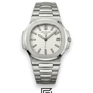 Patek Philippe Nautilus – Textured White Dial - Silver Stainless Steel Bracelet - Japanese Automatic - Image 1