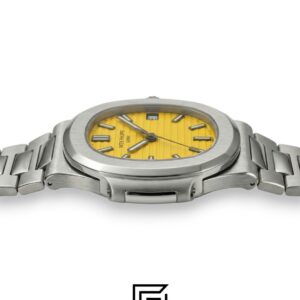 ⁦Patek Philippe Nautilus Yellow Dial Stainless Steel Bracelet – Japanese Automatic⁩ - الصورة ⁦5⁩