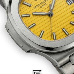 ⁦Patek Philippe Nautilus Yellow Dial Stainless Steel Bracelet – Japanese Automatic⁩ - الصورة ⁦2⁩