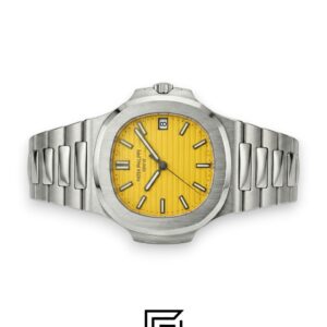 ⁦Patek Philippe Nautilus Yellow Dial Stainless Steel Bracelet – Japanese Automatic⁩ - الصورة ⁦6⁩