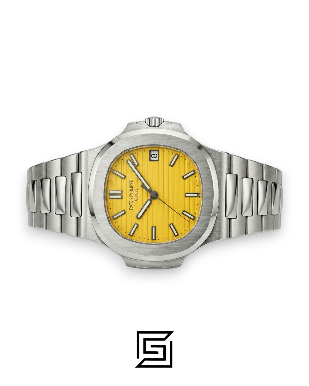 ⁦Patek Philippe Nautilus Yellow Dial Stainless Steel Bracelet – Japanese Automatic⁩ - الصورة ⁦6⁩