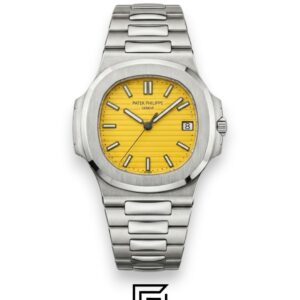 ⁦Patek Philippe Nautilus Yellow Dial Stainless Steel Bracelet – Japanese Automatic⁩ - الصورة ⁦1⁩