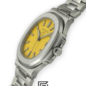 ⁦Patek Philippe Nautilus Yellow Dial Stainless Steel Bracelet – Japanese Automatic⁩ - الصورة ⁦4⁩