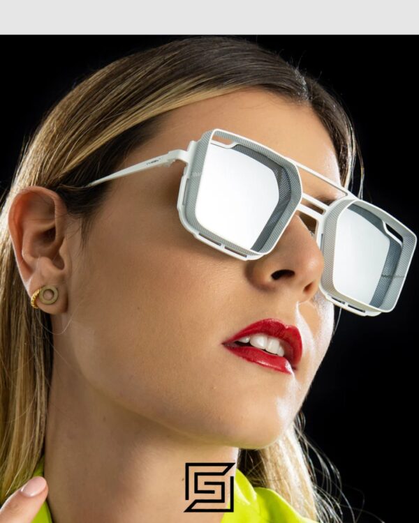 Vysen The Luigi - L8 White Frame Silver Mirror Leanses