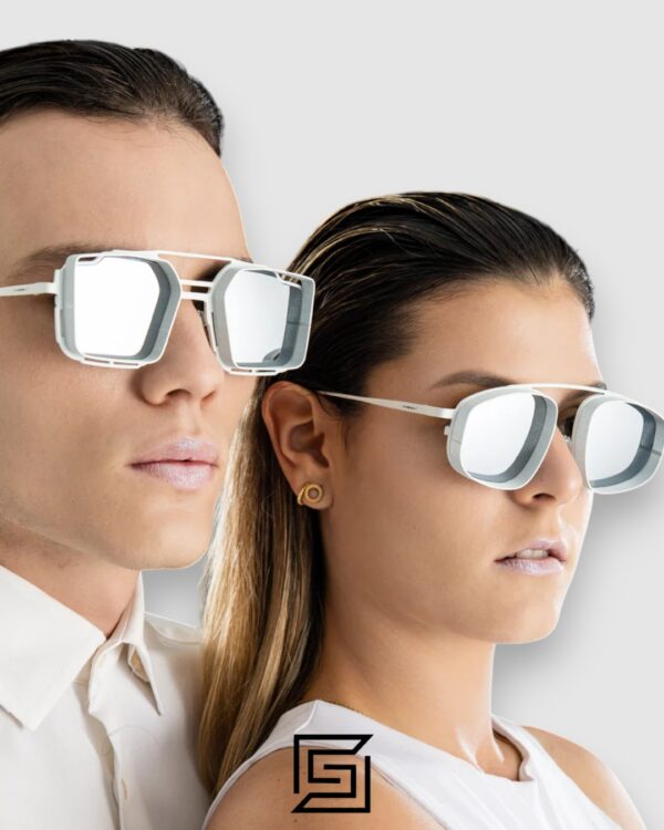 Vysen The Luigi - L8 White Frame Silver Mirror Leanses