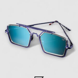 Vysen The Marcus - MA2 Dark Blue Matte Shiny Silver Frame Blue Gradient Lenses - Image 3