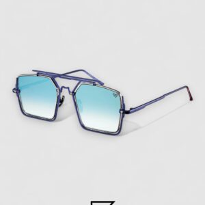 Vysen The Marcus - MA2 Dark Blue Matte Shiny Silver Frame Blue Gradient Lenses - Image 1
