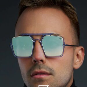 Vysen The Marcus - MA2 Dark Blue Matte Shiny Silver Frame Blue Gradient Lenses - Image 4