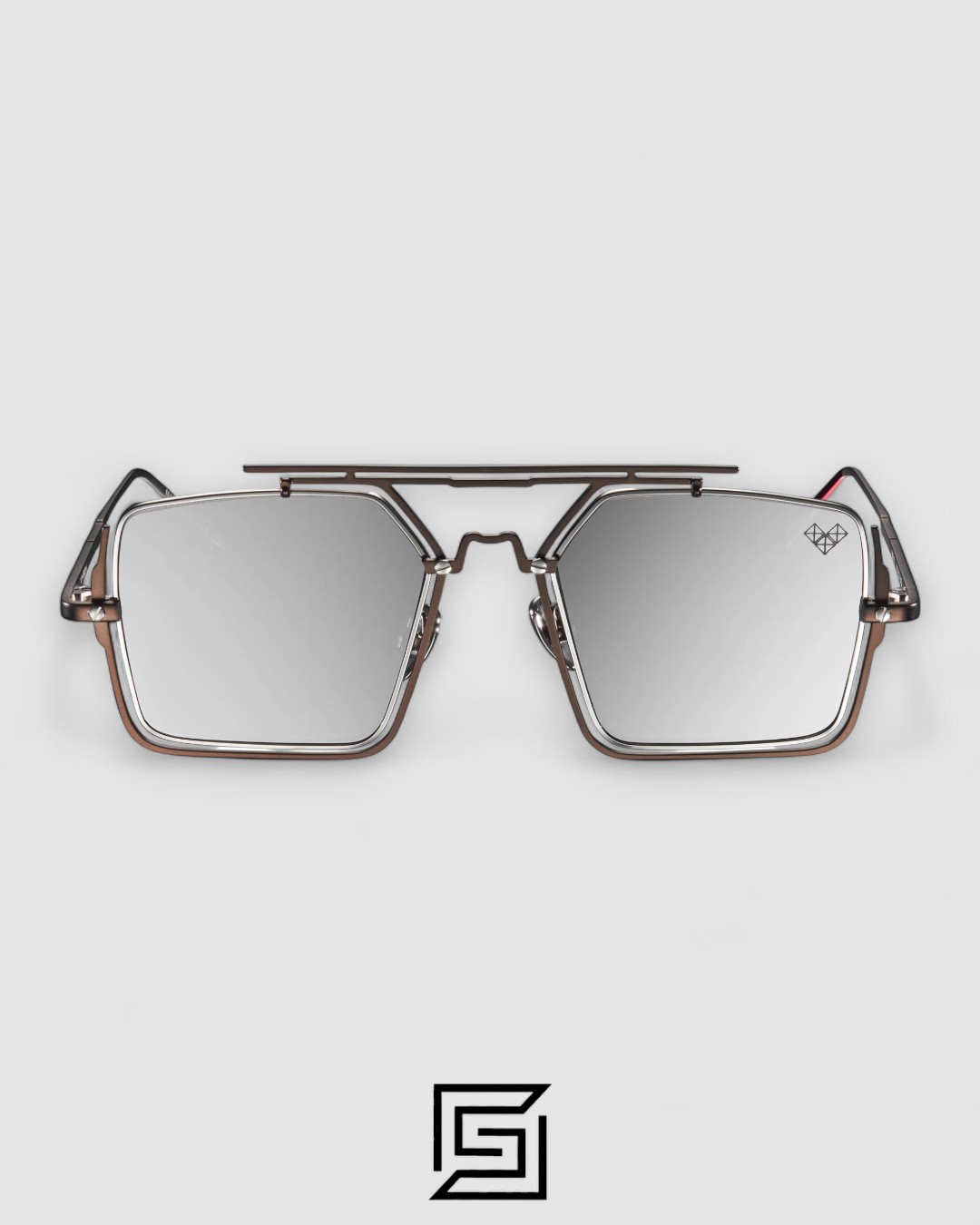 Vysen The Marcus - MA3 Dark Gunmetal Matte & Shiny Silver Frame Silver Mirror Lenses - Image 2