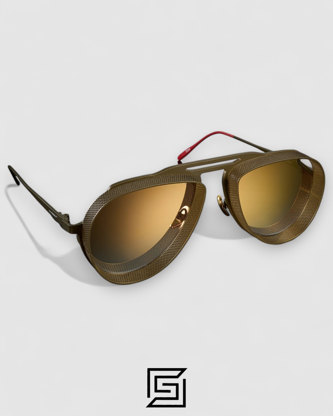 Vysen The Tom - T6  Dark Military Green Matte Frame Gold Mirror Gradient Lenses - Image 3