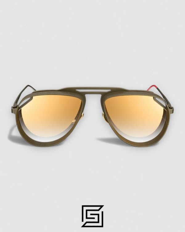 Vysen The Tom - T6 Dark Military Green Matte Frame Gold Mirror Gradient Lenses