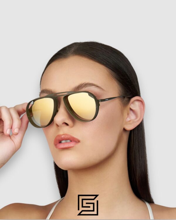 Vysen The Tom - T6 Dark Military Green Matte Frame Gold Mirror Gradient Lenses