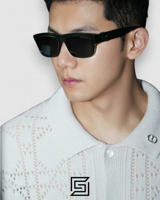 Alternative view of Dior Obliques S3F Black Lenses Transparent Green Frame