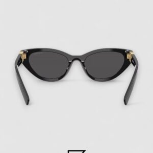 Miu Miu MUA04 16K08Z Black Lenses and Black Frame With Gold Logo - Image 3