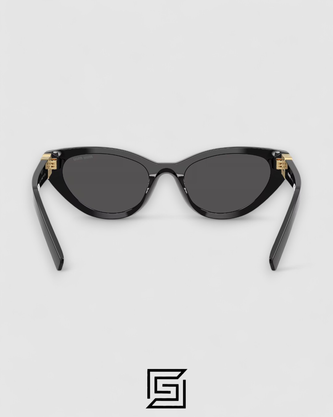 Miu Miu MUA04 16K08Z Black Lenses and Black Frame With Gold Logo - Image 3