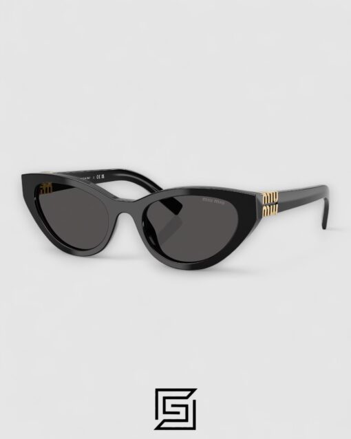 Miu Miu MUA04 16K08Z Black Lenses and Black Frame With Gold Logo