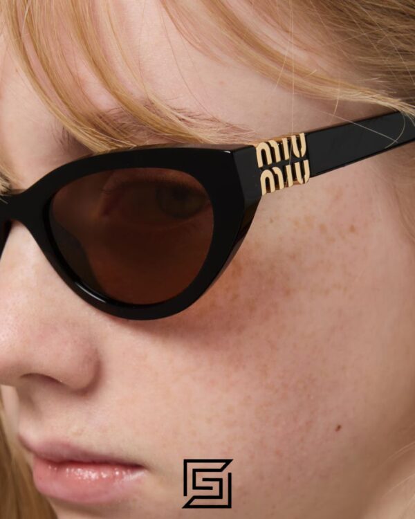Miu Miu MUA04 16K08Z Black Lenses and Black Frame With Gold Logo