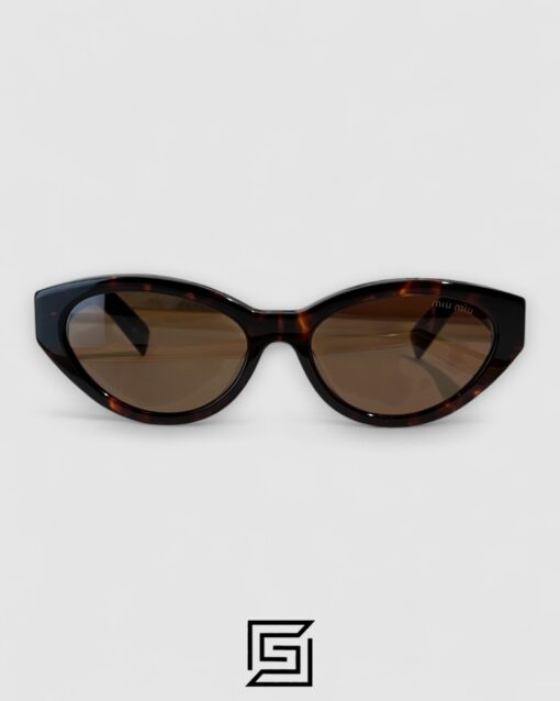 Alternative view of Miu Miu MUA04 14L60M Brown Lenses and Tiger Brown Frame With Gold Logo