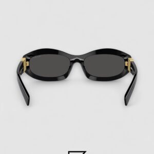 Miu Miu MU14 16K-08Z Black Lenses and Black Frame With Gold Logo - Image 5