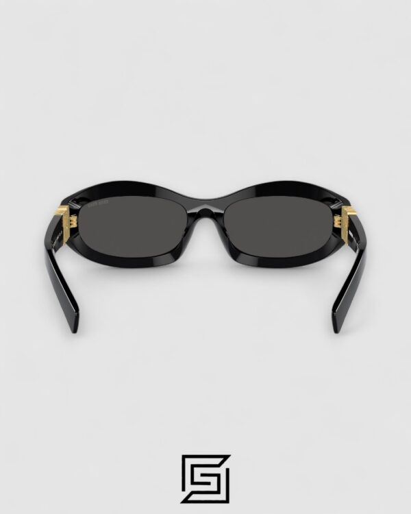 Miu Miu MU14 16K-08Z Black Lenses and Black Frame With Gold Logo