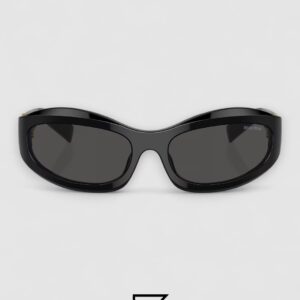 Miu Miu MU14 16K-08Z Black Lenses and Black Frame With Gold Logo - Image 2