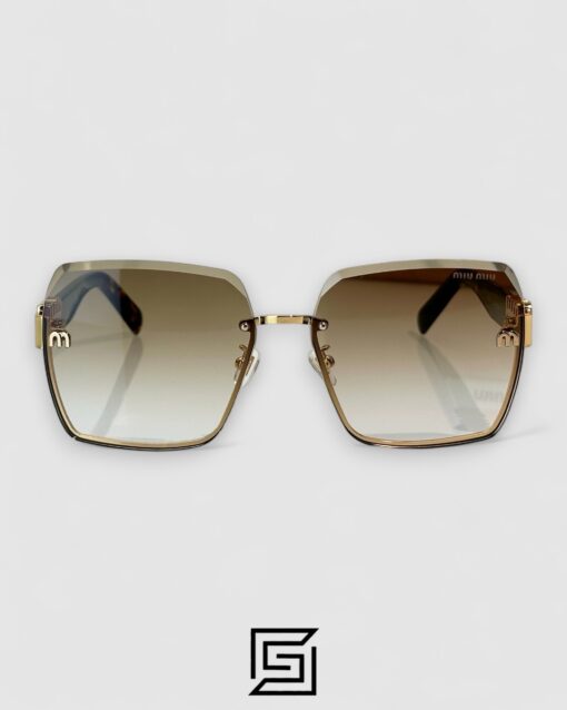 Alternative view of Miu Miu MU60ZS Light Brown Lenses and Gold Frame