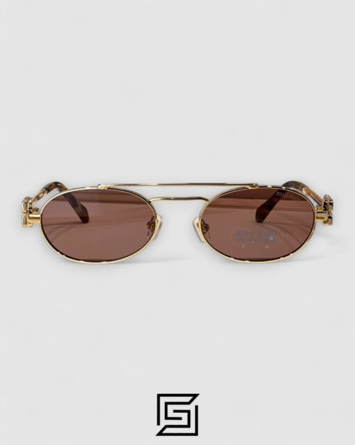 Alternative view of Miu Miu MU54ZS Brown Lenses and Gold Frame