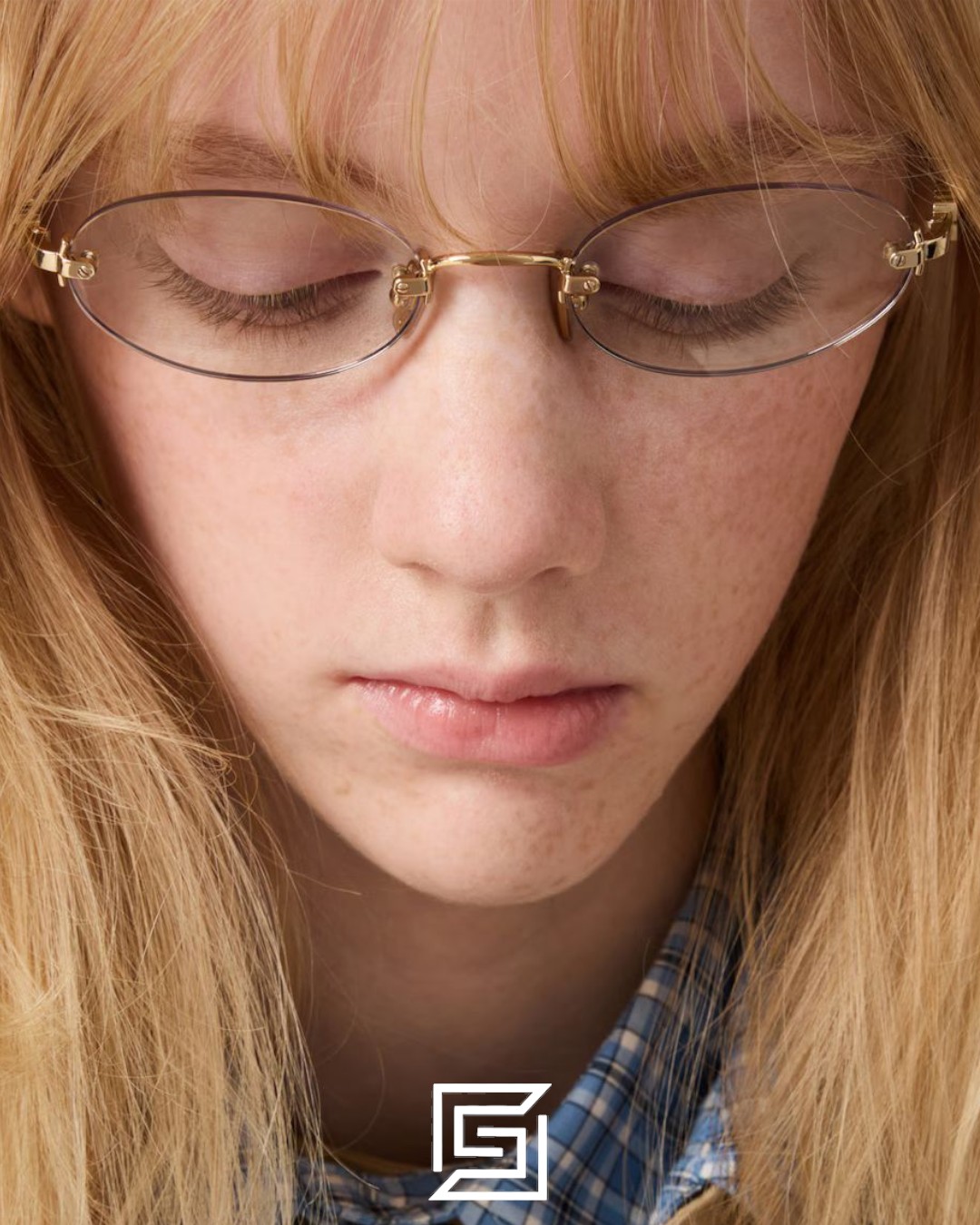 Miu Miu SMUA54 zvn101 Clear Blue Light Filter with Gold Frame - Image 6