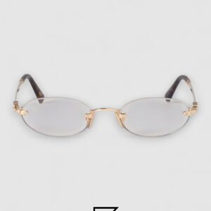 ⁦Miu Miu SMUA54s zvn101 Clear Blue Light Filter with Gold Frame⁩ - الصورة ⁦2⁩