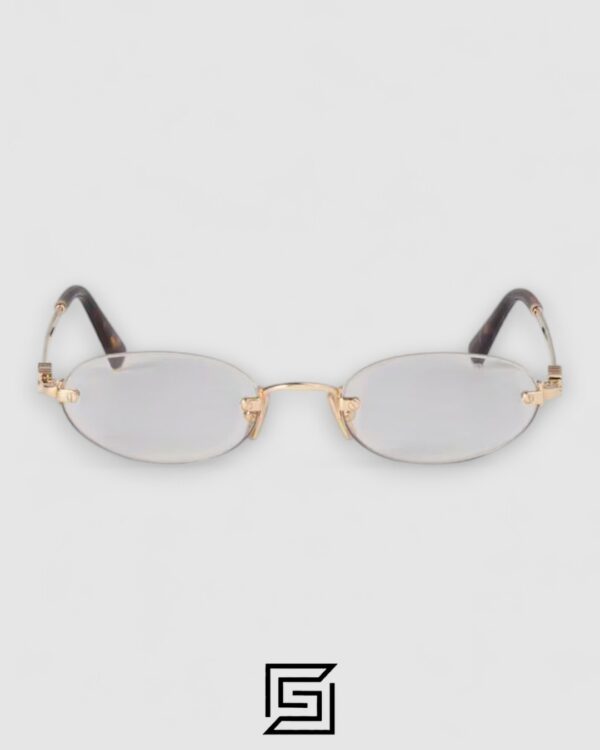 Miu Miu SMUA54s zvn101 Clear Blue Light Filter with Gold Frame