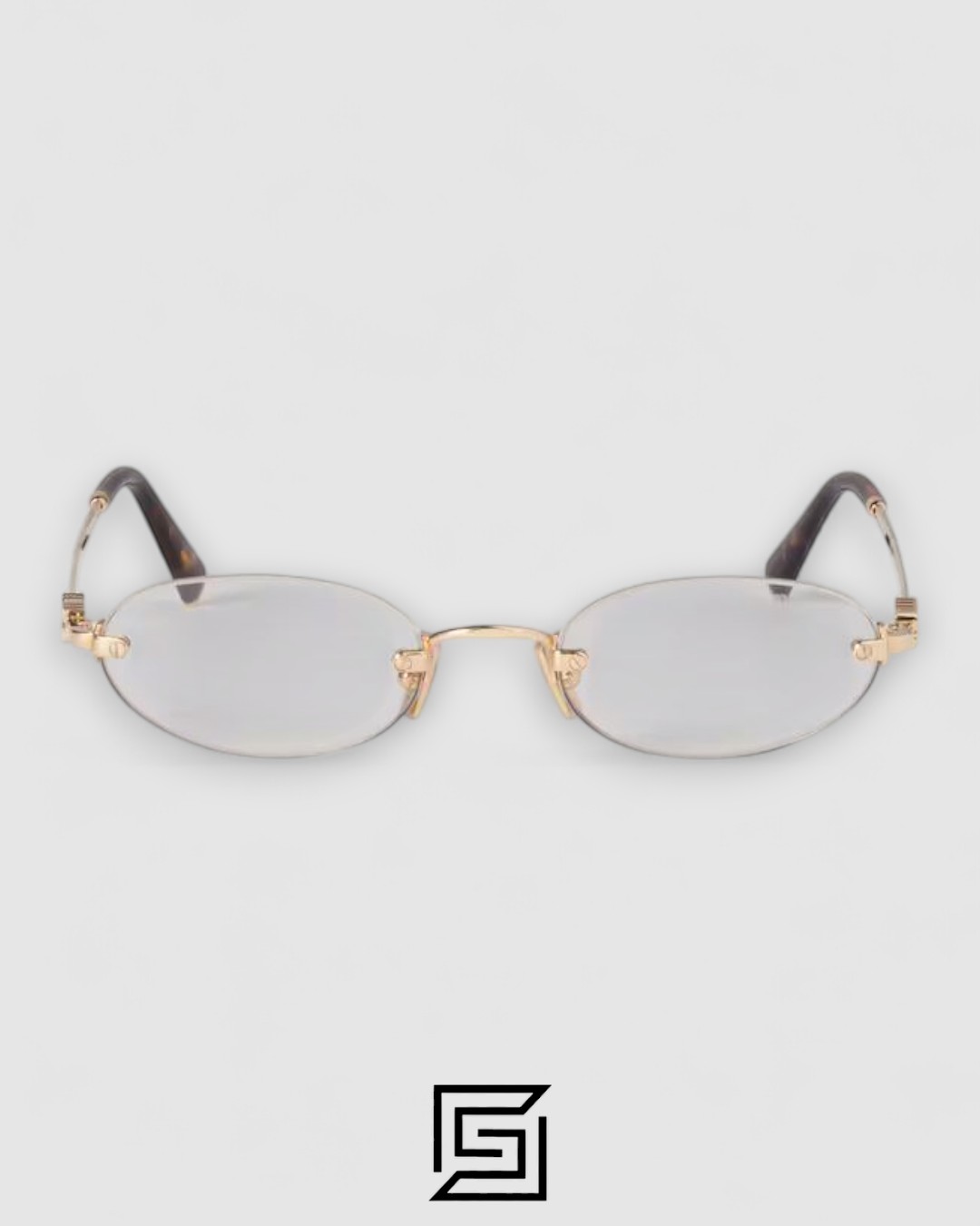 Miu Miu SMUA54 zvn101 Clear Blue Light Filter with Gold Frame - Image 2